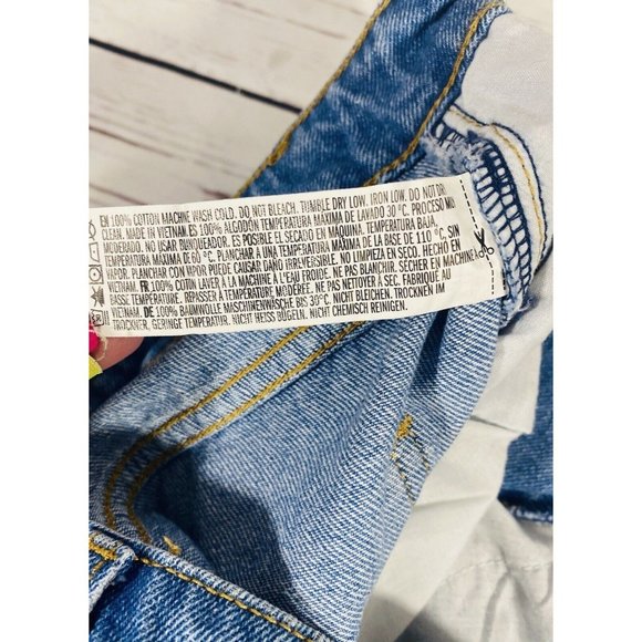 Forever21 Jean Skirt Size Medium Lace Up Tie Front Denim Festival Blue Cotton - Picture 7 of 7